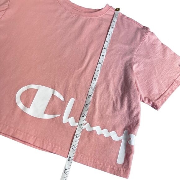 Champion Pink Short Sleeve crop Tee Size Medium - Picture 10 of 13